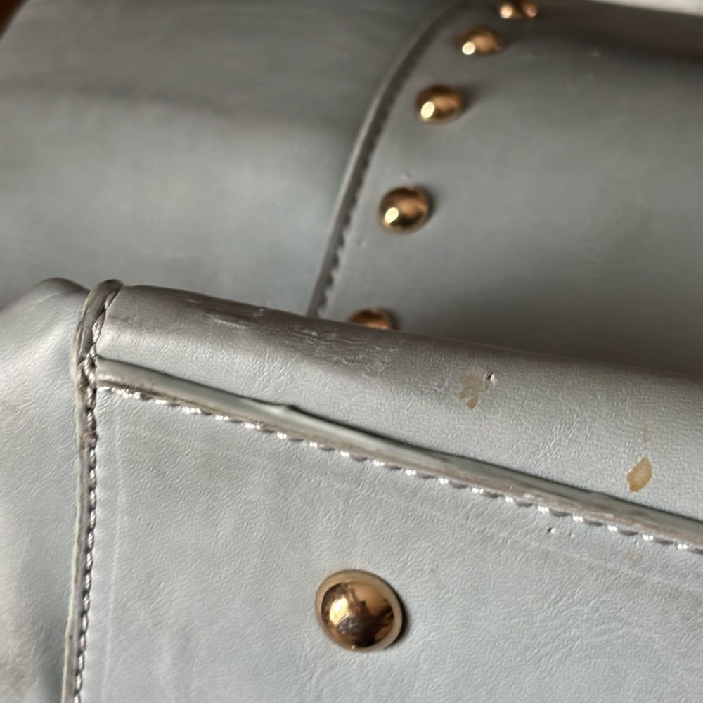 Elegant Blue Studded Women's Bag - Picture 3 of 9